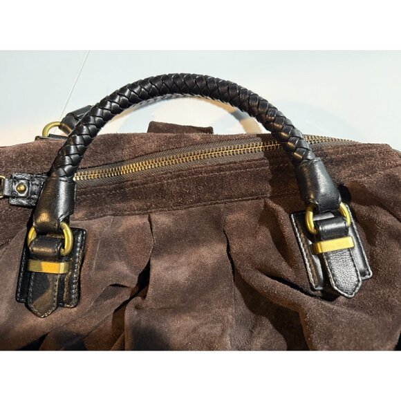 Banana Republic Brown Suede Leather Hobo Bag Shoulder Satchel Boho Heavy $260 - Picture 2 of 11